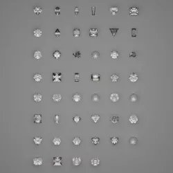 46 Gemstones Pack 3D model