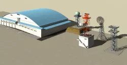 Aircraft hanger and 4rader 3D model