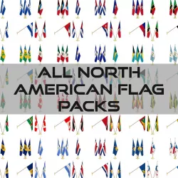 All North American Flag Packs 3D model