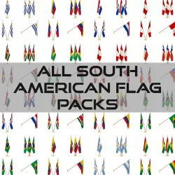 All South American Flag Packs 3D model