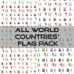All World Countries Flag Pack 3D model