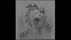 Angry Bear 3d stl models for artcam and aspire 3D model