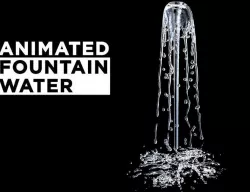 Animated splashing fountain water simulation 3D model