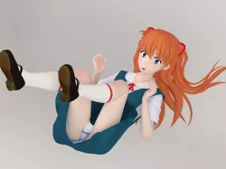 Asuka Langley Soryu anime girl pose 02 3D model