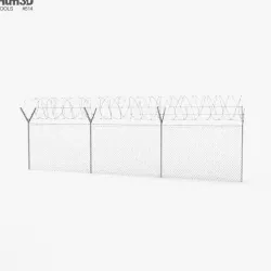 Barbed Wire Fence 3D model