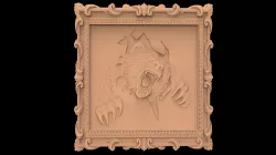 Bear anger framed 3d stl models for artcam and aspire 3D model