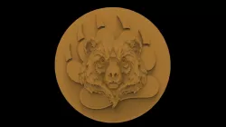 Bear medallion 3d stl models for artcam and aspire 3D model