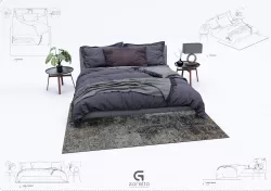 Bedding Set and Carpet Revit High Quality 3D models 3D model