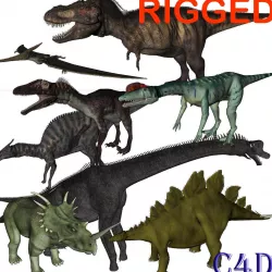 Big Dinosaurs collection with Rig - 3D Models for cinema 4D 3D model