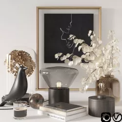 Black decorative set 3D model