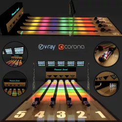 Bowling game 3D model