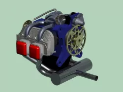 Boxer Flat-Four engine 3D model