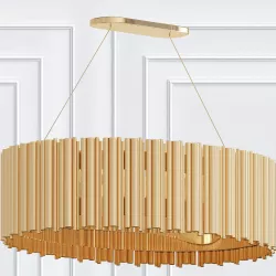 Brubeck circular pendant light made of metal rods 3D model