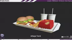 Burger with coke and fries 3D model