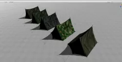 Camp - Military hideout summer tents Low-poly  3D model