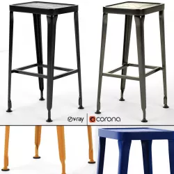 CARBON BAR STOOL Industry West 3D model