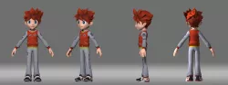 cartoon boy child student  3D model