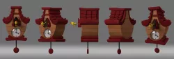 cartoon clock bird clock 3D model