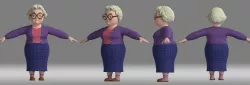 cartoon grandma woman 3D model