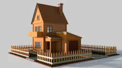 Cartoon House 3D model
