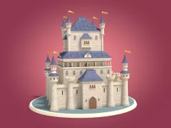 Cartoon Medieval Castle 3D model