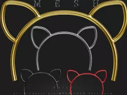 Cat Head band Low-poly  3D model