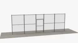 Chain Link Fence and Gate 3D model