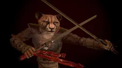 Cheetah samurai Gephart samurai Low-poly  3D model