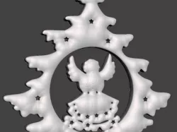 Christmas Tree Ornament - Tree with Angel