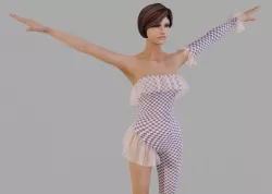 Circus dress Low-poly  3D model