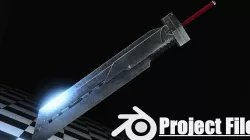 Clouds Sword Low-poly  3D model