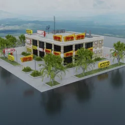 COMMERCIAL STORE BUILDING LOW POLY PBR VERY DETAILED Low-poly  3D model