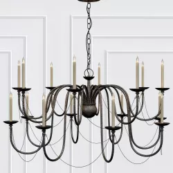 Currey Company Digby Mole Black 16 Light Chandelier 3D model
