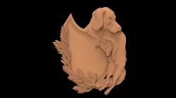 Dog hunt trophy 3d stl models for artcam and aspire 3D model