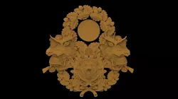 Elf hunting medallion 3d stl models for artcam Programmes 3D model