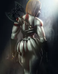 female kratos basic Low-poly  3D model
