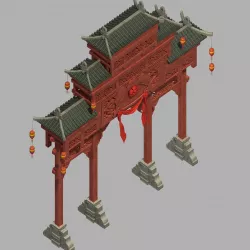 Game Beijing City Architecture - Archway 3D model