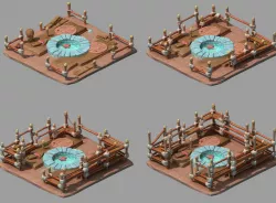 Game Cartoon - Handle - Fence 01 3D model
