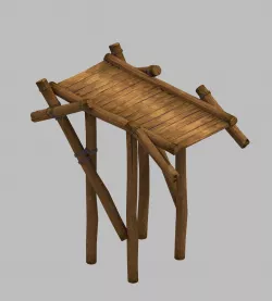 Game City Gate - Wooden Bridge 06 3D model
