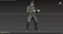 German officer of the second world war Low-poly  3D model