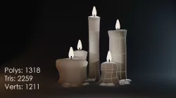 Halloween Candles Low Poly  Low-poly  3D model