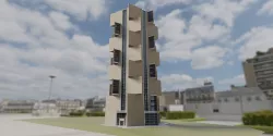 Hexagonal Residential tower 3D model