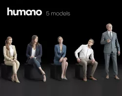 Humano 5-Pack - OFFICE - LECTURE - CONFERENCE - 5x 3D models 01B 3D Model Collection