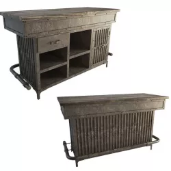 Industrial Metallic Counter 3D model
