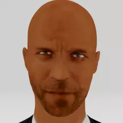 Jason statham head actor action movie 3D print Low-poly  3D model
