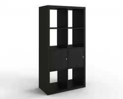 KALLAX Shelving unit with doors black-brown Low-poly  3D model