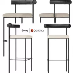 Kashmir Barstool Simon James Resident 3D model