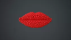Lips shape - forming animation from spheres 3D model