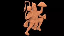 Lord hanuman 3d stl models for artcam and aspire 3D model