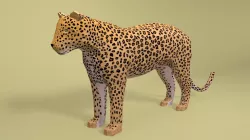 Low Poly Cartoon Leopard Low-poly  3D model